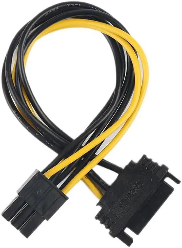 Alt view image 2 of 5 - Express 15 Pin to 6 Pin SATA Power Video Card Supply Adapter Cable 20cm 20 cm SATA -E Card Power Adapter Cable 15 Pin Fem