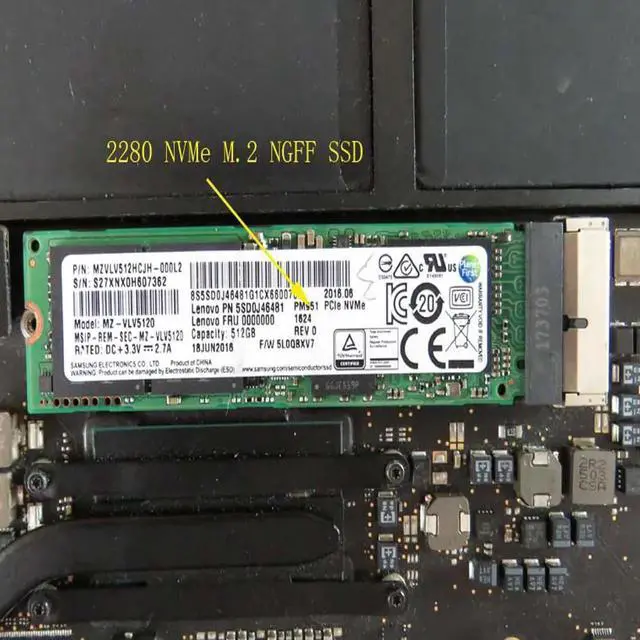 Alt view image 4 of 5 - For SSD Adapter For Macbook Air SSD Adapter NVMe PCIe M.2 M Key for Macbook Air 2013 2014 2015 Pro A1398 A1502 A1465 A1466