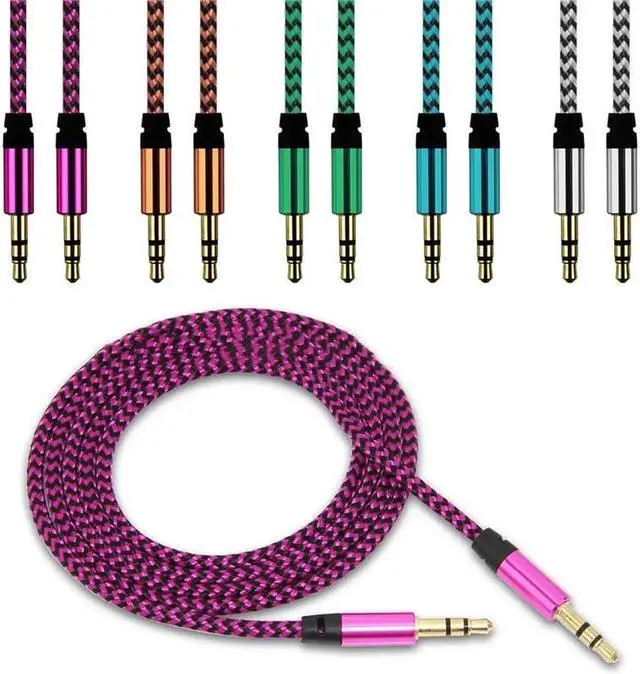 Main image of 1m Nylon AUX Cable Jack 3.5mm Audio Cable 3.5 mm Jack Speaker Cable for iphone 6s Headphones Car redmi 5 plus AUX Cord