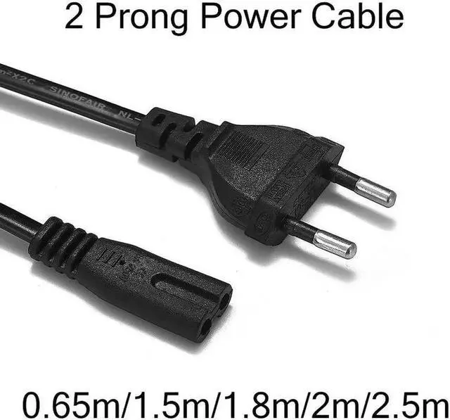 Main image of 2 Pin Prong EU Cable Power Supply Cord Console Cord C7 Cable Figure 8 Power Cable For Power Supply XBOX PS4 Laptop