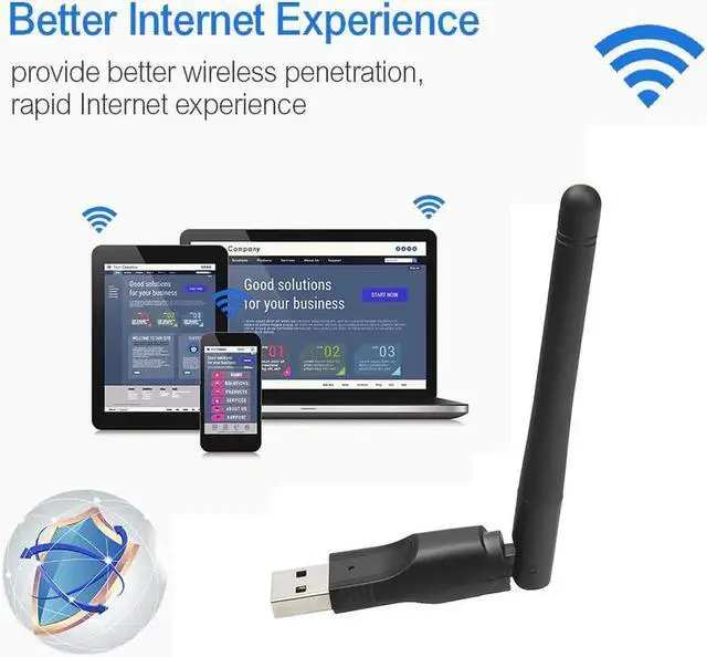 Alt view image 5 of 5 - WiFi Wireless Network Card USB 2.0 150M 802.11 b/g/n LAN Adapter with rotatable Antenna for Laptop PC Mini Wi-fi Dongle