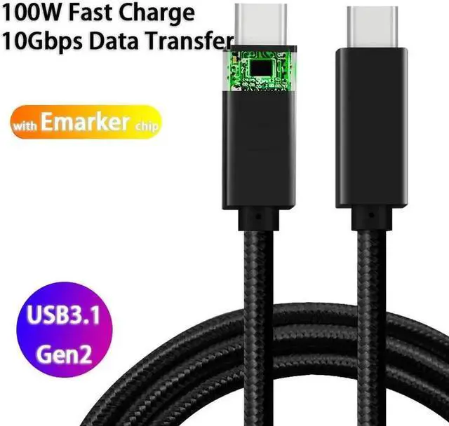 Main image of 10Gbps Cable 5A 100W PD Charge USB3.1 Gen2 Video Cable USB Type C Male to Male for Thunderbolt 3 MacBook Pro XPS