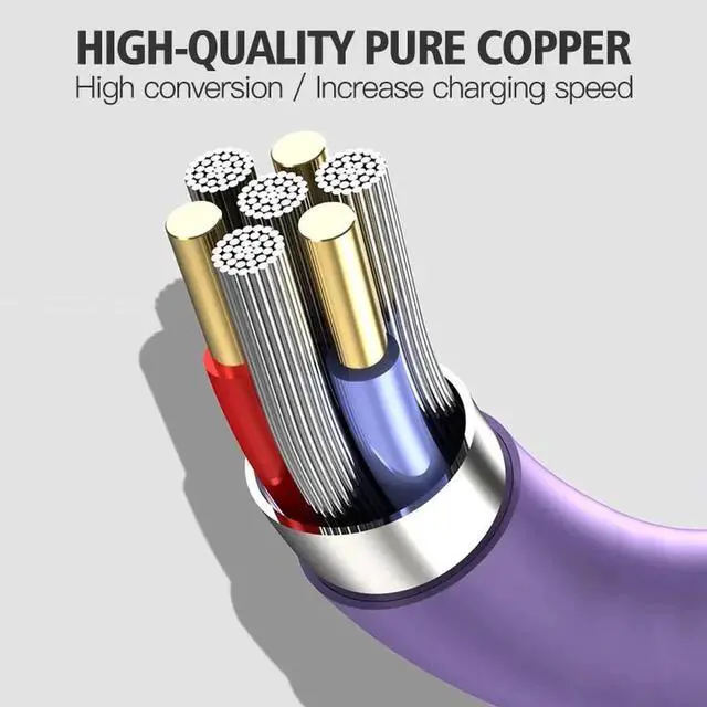 Alt view image 5 of 5 - Charging Type C Cable 5A USB C Liquid Soft Silicone Cord For 2M Mole Phone USB-C Charger Wire