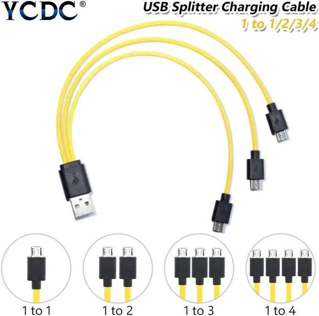 Alt view image 5 of 5 - 4 in 1 Multi-function 25cm Rechargeable Battery Charging Cable 4 Micro USB Charging Cable for 18650 Battery for Android