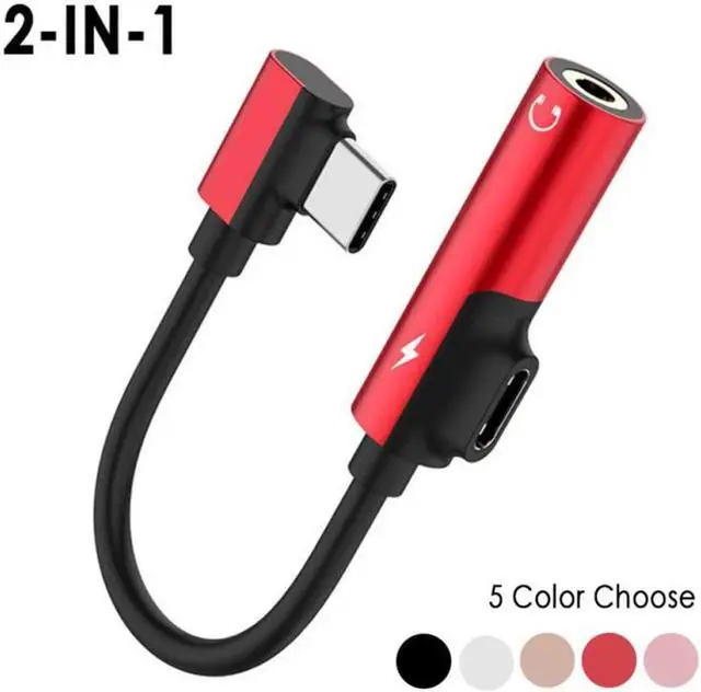 Main image of 2 In 1 Usb-C To 3.5mm Aux Audio Cable Earphone Jack Adapter USB-C Charger Cable For For Leeco Le Max 2 Xioami