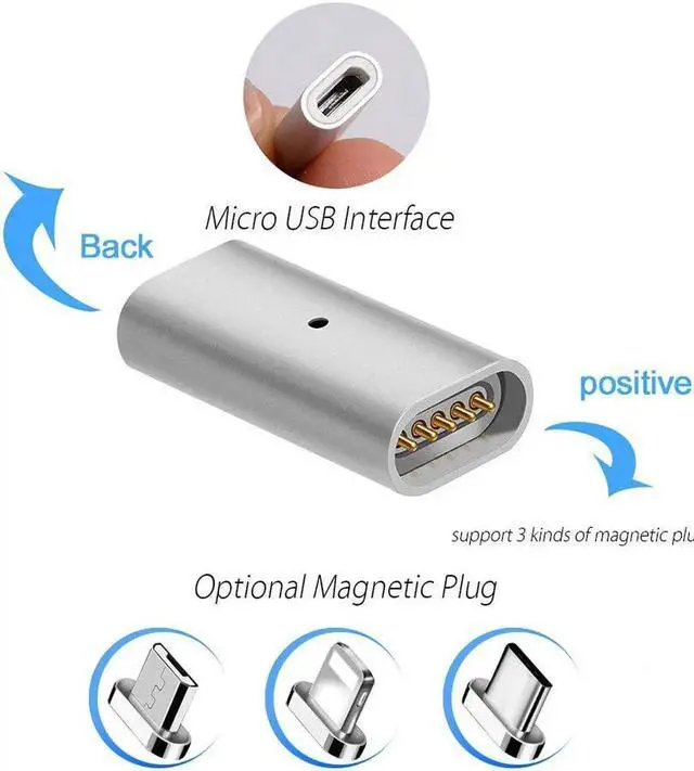 Alt view image 3 of 5 - Magnetic Adapter Micro Usb Magnet Usb Charge Cable Kabel Converter Usb C Adapter for Macbook Pro S8 LeEco Le Pro3 Nokia