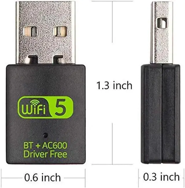 Alt view image 3 of 5 - WiFi Bluetooth Adapter 600Mbps Dual Band 2.4/5Ghz Wireless External Receiver Mini WiFi Dongle for PC/Laptop/Desktop