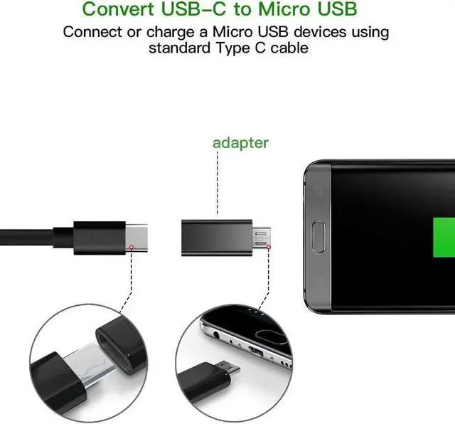 Alt view image 2 of 5 - 2pcs Original Type-C USB Adapter Micro USB Male to USB 3.1 Type C Typec Female Cable Convertor Connector Fast Sync