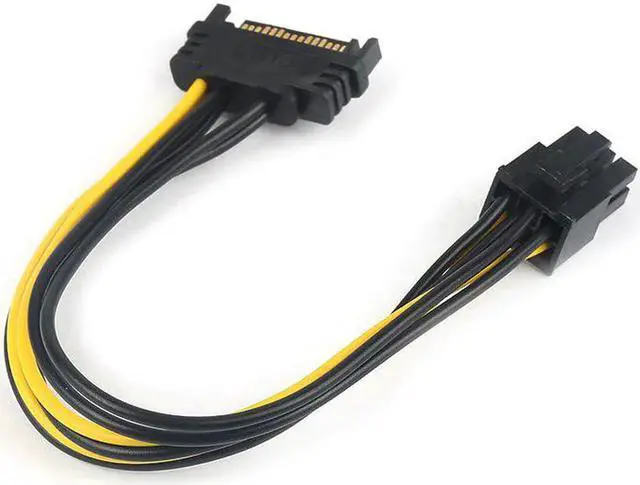 Alt view image 4 of 5 - 15 Pin SATA Power to 6 Pin PCI Express Adapter Cable Power Supply Cable 20CM 1 Pcs SATA 15-Pin Female to 6 Pin PCI-Express Card