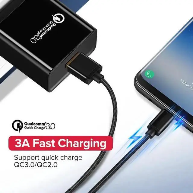 Alt view image 5 of 5 - USB Type C Cable for S9 S10 Quick Charge 3.0 Cable USB C Fast Charging for P30 Redmi note 8 7 Wire