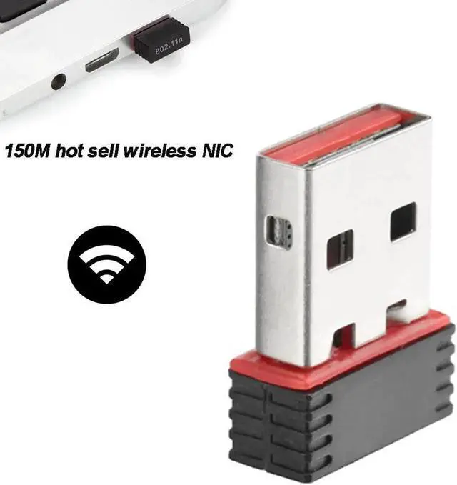 Alt view image 2 of 5 - Mini Network Card Wifi Adapter USB 150Mbps Dongle LAN For PC Wireless