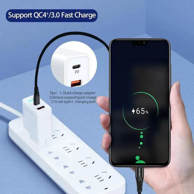 Alt view image 4 of 5 - 60W Usb Type C To Type C Cable Usbc PD Cable Fast Quick Charge QC 4.0 for S20 Ultra Note 20 Plus Redmi Note 9 Pro