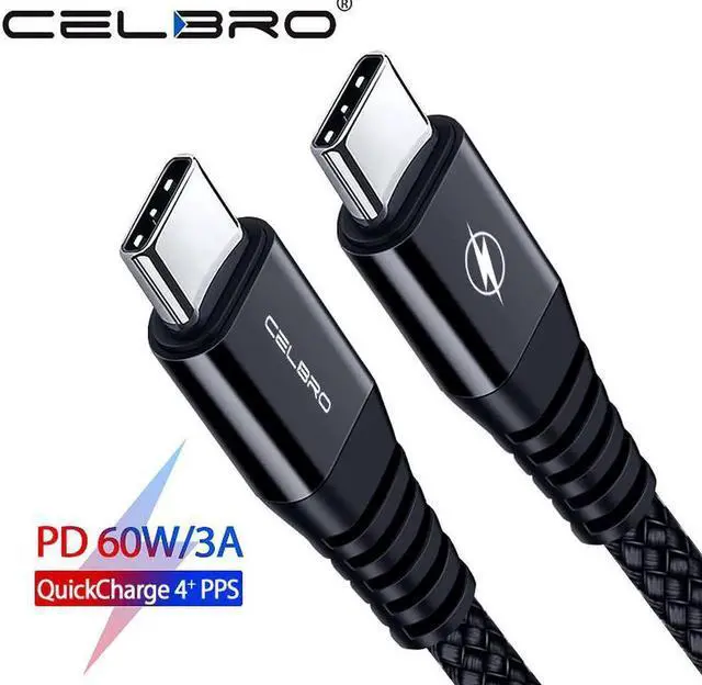 Main image of 60W Usb Type C To Type C Cable Usbc PD Cable Fast Quick Charge QC 4.0 for S20 Ultra Note 20 Plus Redmi Note 9 Pro