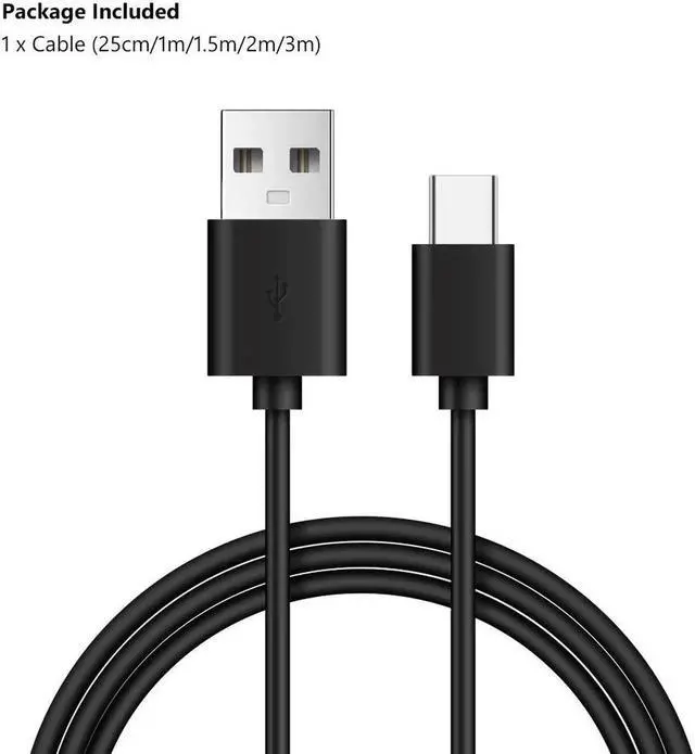 Alt view image 3 of 5 - 0.25/1/1.5/2/ Type C USB C To USB A Charging Cable Sync & Charging Cord For S9 S10 Note 10 Redmi Note 8