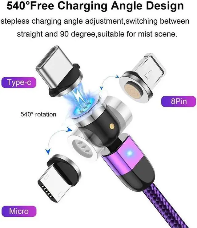 Alt view image 5 of 5 - Magnetic Cable Micro USB Type C Charger Cable For iPhone 11 3A Fast Charging Magnet Charge 2020 NEW Charging Wire