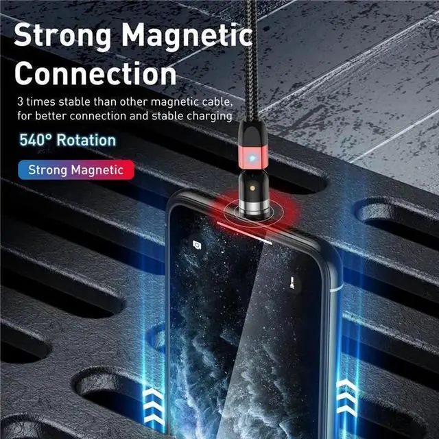 Alt view image 4 of 5 - Magnetic Cable Micro USB Type C Charger Cable For iPhone 11 3A Fast Charging Magnet Charge 2020 NEW Charging Wire