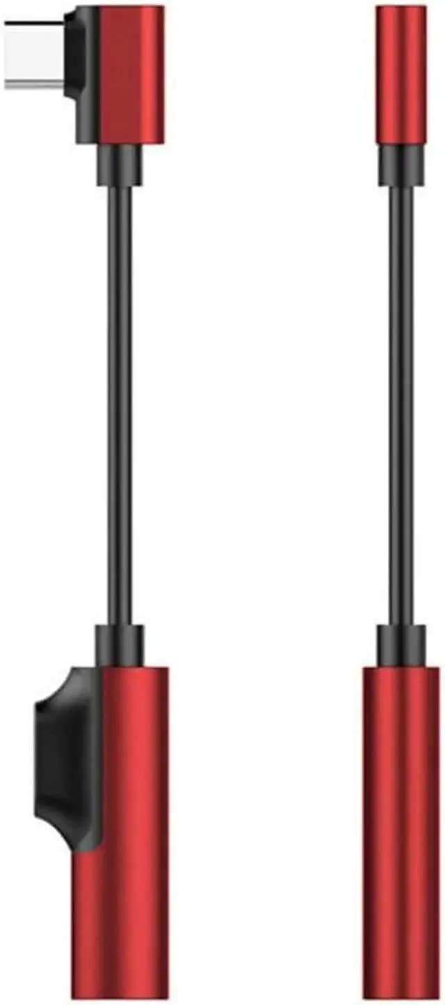 Alt view image 4 of 5 - 2 In 1 Type C to 3.5mm Headphone Jack cable Converter Charger Option Type-C to Type C 3.5mm Aux Jack Charging Audio Adapter