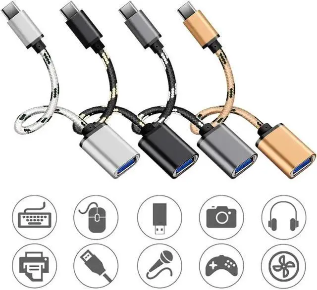 Alt view image 5 of 5 - 2.0 Type C Male To 2.0 A Female OTG Cord Adapter Type-C OTG Adapter Cable For Sansumg LG HTC Andriod