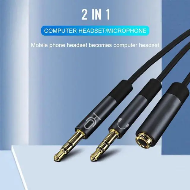 Main image of 3.5mm Headphone Jack Splitter Female To 2 Male Mic Audio Y Splitter Cable Headset To PC Adapter Aux Cable For IPhone