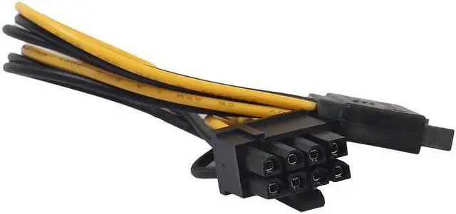 Alt view image 4 of 5 - 15Pin SATA Male To 8pin(6+2) PCI-E Male Video Card Power Supply Adapter Cable 15cm Power Cable