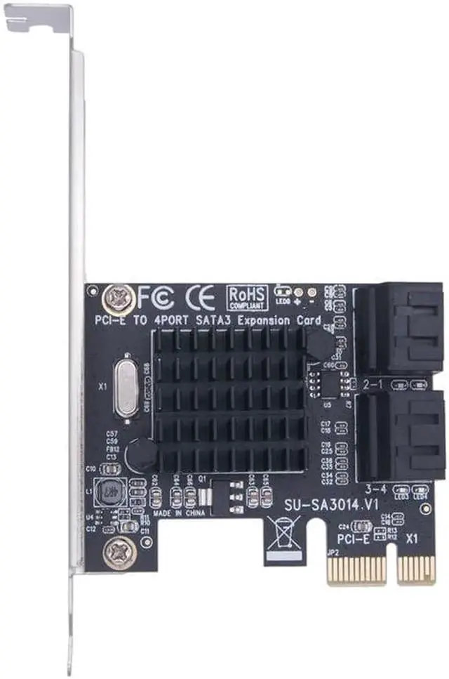 Alt view image 4 of 5 - Express E Sata Controller 4 Port 6G -E to SATA3.0 Expansion Miner Adapter Card SSD IPFS Mining Controller Adapter Card