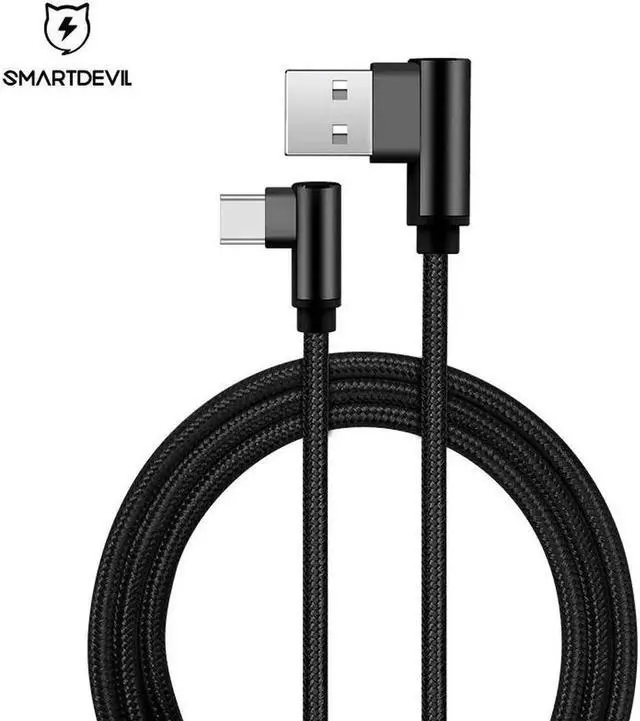 Main image of USB Type C Cable 90 Degree for Galaxy S8 S9 A1 Nylon Braided Line Fast Charge Cord for 5