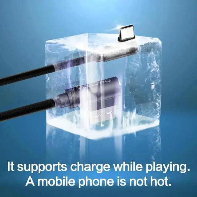 Alt view image 4 of 5 - USB Type C Cable 90 Degree for Galaxy S8 S9 A1 Nylon Braided Line Fast Charge Cord for 5