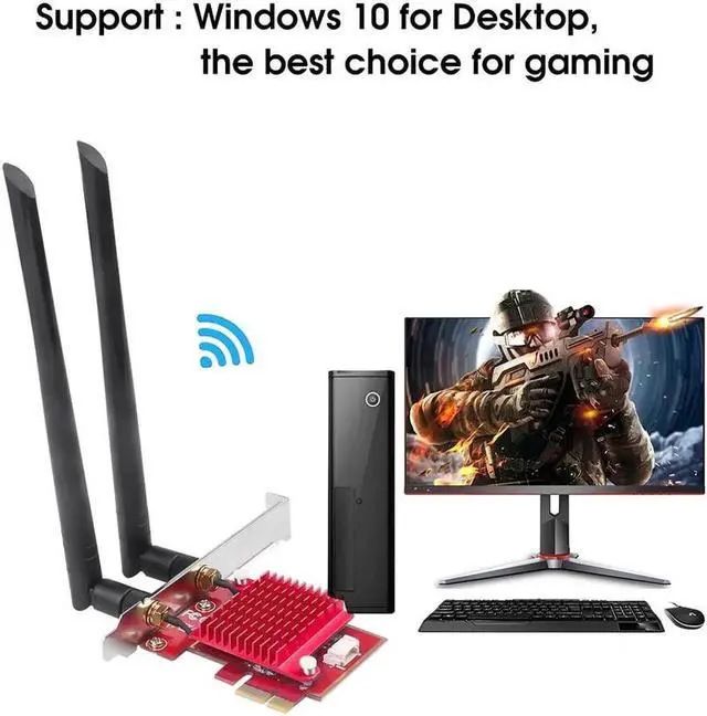 Alt view image 3 of 5 - 3000Mbps AX200 802.11AX Wifi 6 PCI-e Network Card Bluetooth 5.0 Wireless Wifi6 PCI Express Antena Wifi 5G Adapter AX200NGW