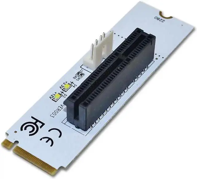 Alt view image 4 of 5 - to PCI-E 4X Riser Card M2 Key M to PCIe X4 Adapter with LED Voltage indicator NGFF riser for NVMe for Bitcoin Miner Mining