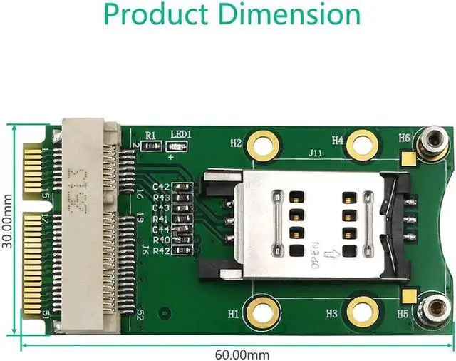 Alt view image 3 of 5 - PCI-E Adapter with SIM Card Slot for 3G/4G ,WWAN LTE ,GPS card PCI-e Adapter