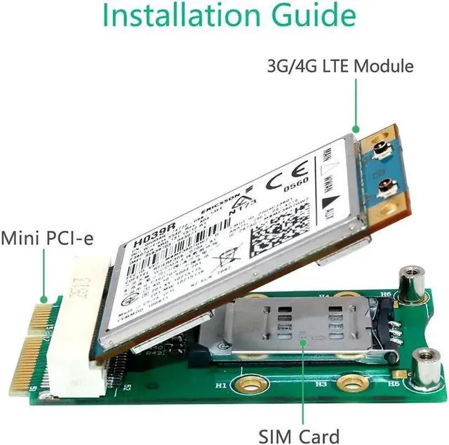 Alt view image 4 of 5 - PCI-E Adapter with SIM Card Slot for 3G/4G ,WWAN LTE ,GPS card PCI-e Adapter