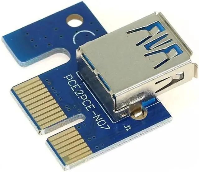 Alt view image 3 of 5 - Riser Card 60CM USB 3.0 Cable PCI Express 1X to 16X Extender PCIe Adapter for Bitcoin Miner Mining