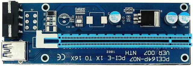 Alt view image 3 of 5 - PCIE PCI Express 1X To 16X With 4pin Extension Riser Card With USB3.0 Adapter Cable 60cm For GPU Miner Riser
