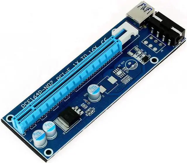 Alt view image 2 of 5 - PCIE PCI Express 1X To 16X With 4pin Extension Riser Card With USB3.0 Adapter Cable 60cm For GPU Miner Riser