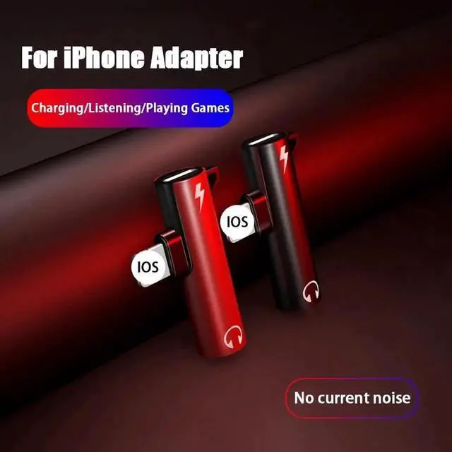 Alt view image 4 of 5 - For Lightning To 3.5mm Jack Adapter 2 in 1 Headphone Audio Music Play And Charger For iPhone X 7 8 Plus Aux Cable Splitter