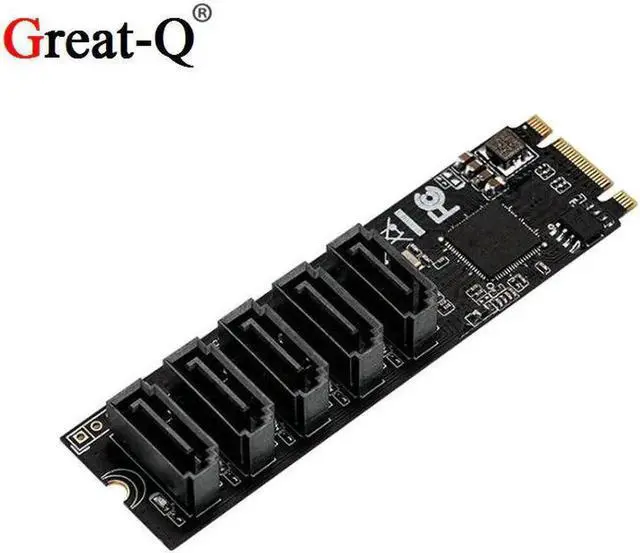 Main image of 3.0 SSD M.2 NVME to 5 Ports 7Pin SATA 3.0 6G m2 pci express pci-e Adapter with SATA cable JMB585 Chip
