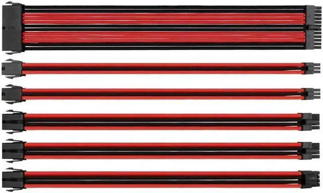 Main image of Supply Extension Cable Kit- Mixed Color Sleeved ATX 24Pin, EPS 4+4Pin, PCI-E 6+2Pin, PCI-E 6Pin Extension Cord