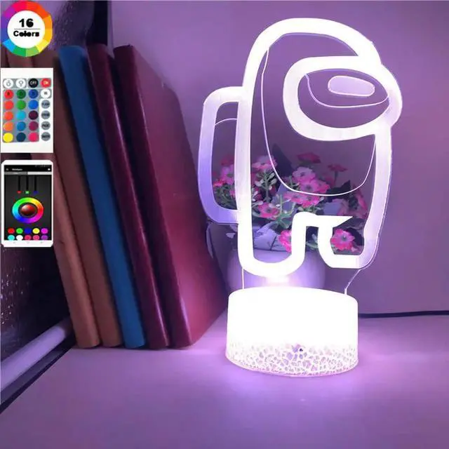 Main image of 7 Colors Change LED Game Among Us 3D Nightlight Visual Illusion Action Figure Toys Novelty Light For Christmas Gift Table Lamp