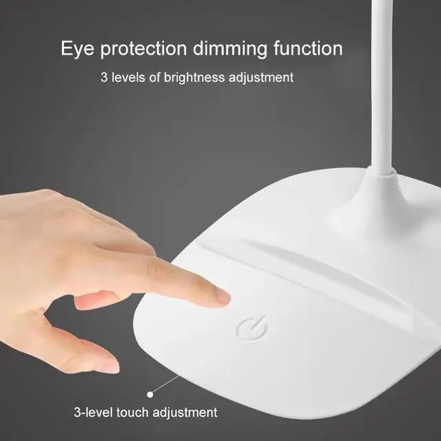 Alt view image 2 of 5 - 4W Brightness 360 degree Foldable USB Rechargeable Touch Sensor Table LED Lamp 3 level Dimmable Reading Study Desk Light ZZD0013