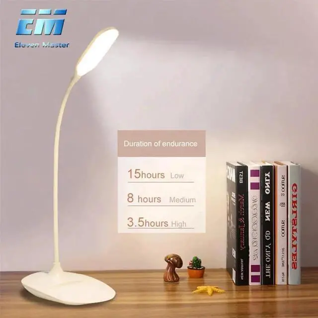 Main image of 4W Brightness 360 degree Foldable USB Rechargeable Touch Sensor Table LED Lamp 3 level Dimmable Reading Study Desk Light ZZD0013