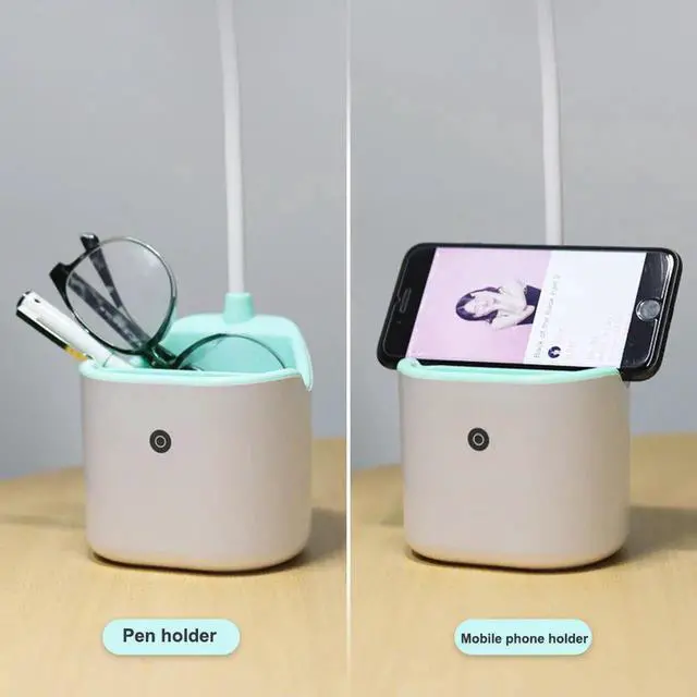 Alt view image 4 of 5 - 1500mah Rechargeable Led table Touch Lamp Desk lamps USB Flexible Children Reading light With phone hoder pen holder