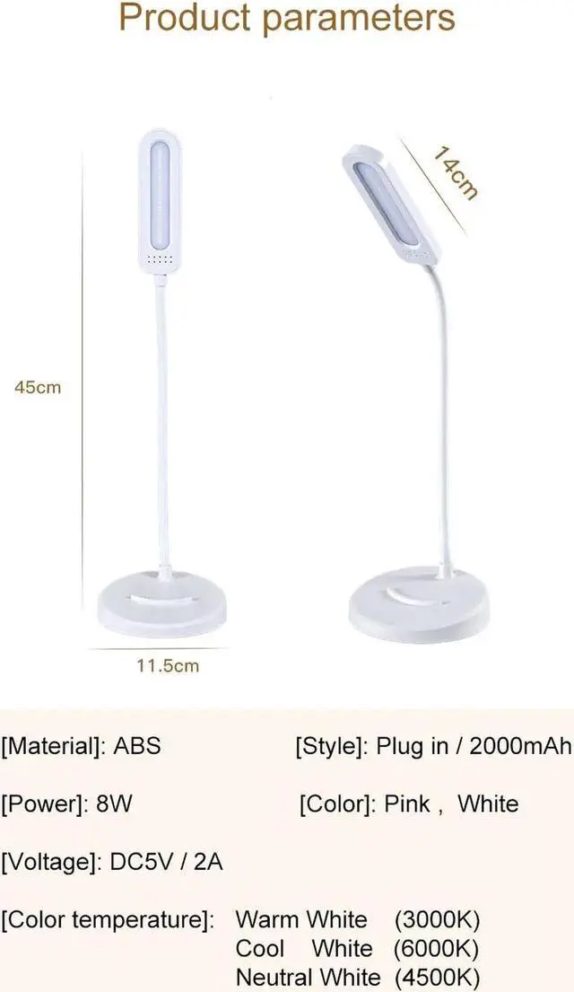 Alt view image 5 of 5 - Sell Table Lamp USB Desk Lamp Led Study Reading Light Bright Desktop LED Lamp For Reading And Homework Children ZZD0018