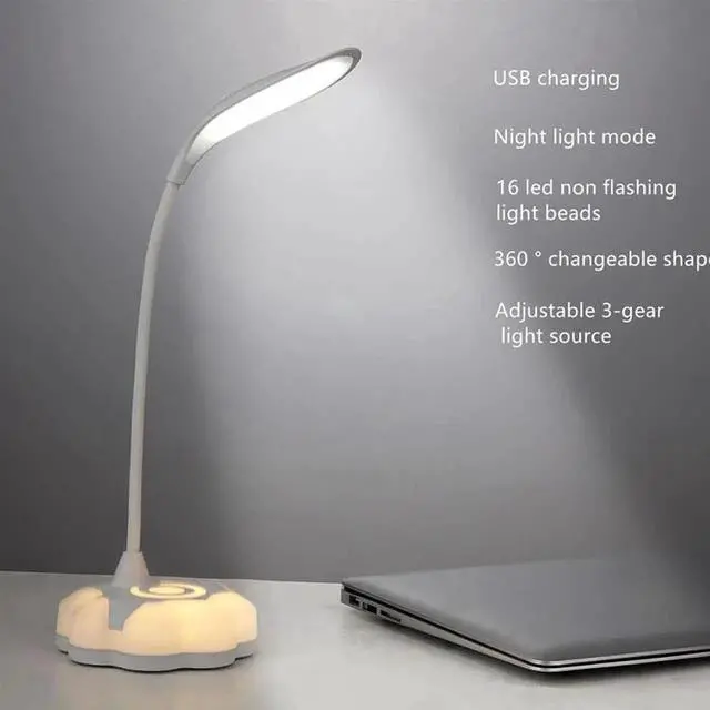 Alt view image 3 of 5 - 4 Models USB Table Light Flexo Lamps Table Clip Wireless Table Lamp Study 3 Modes Touch Rechargeable LED Reading Desk Lamp