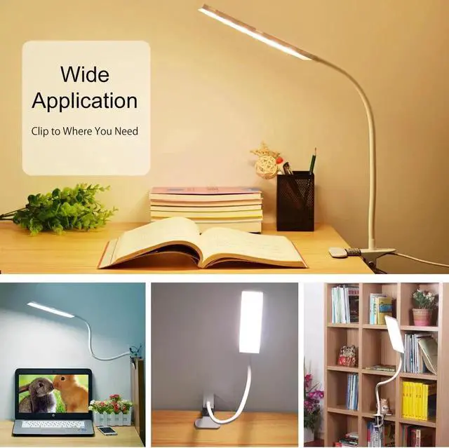 Alt view image 2 of 5 - USB Rechargeable Led Desk Lamp 5W LED Clip on Desk Lamp with 3 Modes 48pcs lamp beads Dimmer 14 Levels Clamp Table Lamp