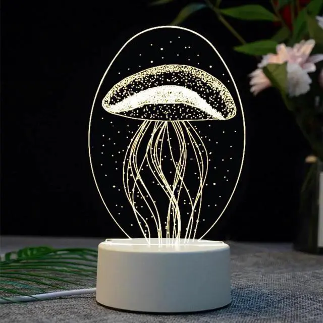 Alt view image 3 of 5 - Light Table Lamp 3D Christmas Xmas Atmosphere Art Kid LED USB Charging Creative Cute Night Light Gifts Decoration