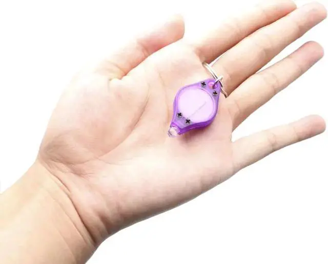 Alt view image 5 of 5 - 395nm Purple UV LED Mini Keychain light LED Flashlight Torch Black light Lamp Id Currency Passports Cat Dog pet urine Detector