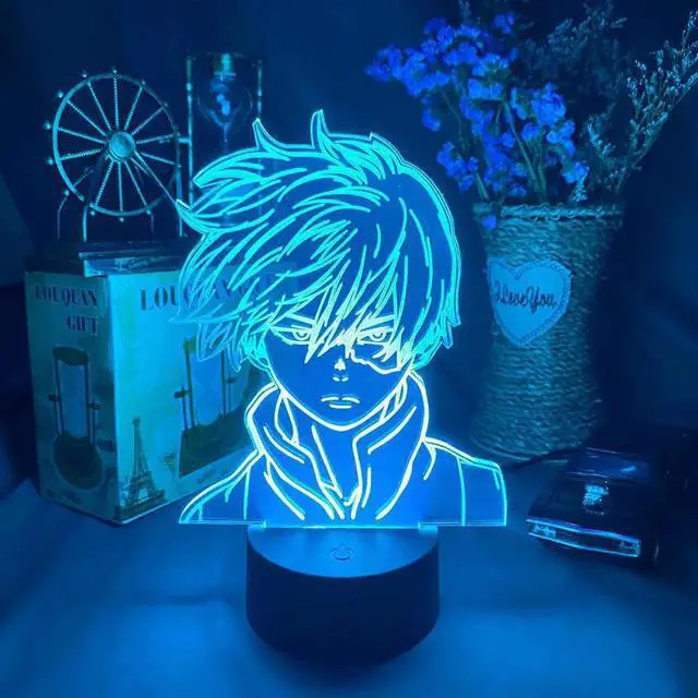 Main image of My Hero Academia Shoto Todoroki Figure 3D Led Night Light Lamp for Kids Child Boys Bedroom Decor Acrylic Table Lamp Gift