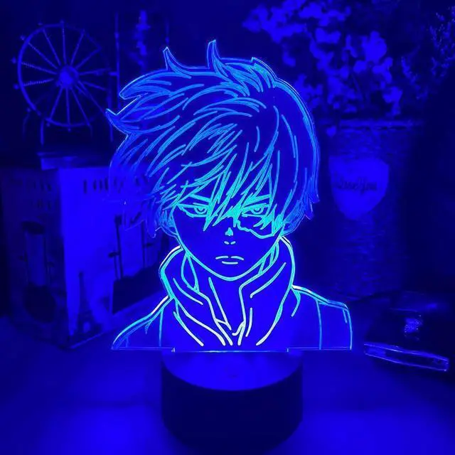 Alt view image 5 of 5 - My Hero Academia Shoto Todoroki Figure 3D Led Night Light Lamp for Kids Child Boys Bedroom Decor Acrylic Table Lamp Gift
