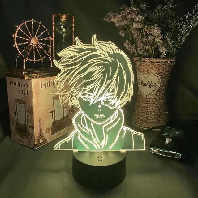 Alt view image 3 of 5 - My Hero Academia Shoto Todoroki Figure 3D Led Night Light Lamp for Kids Child Boys Bedroom Decor Acrylic Table Lamp Gift