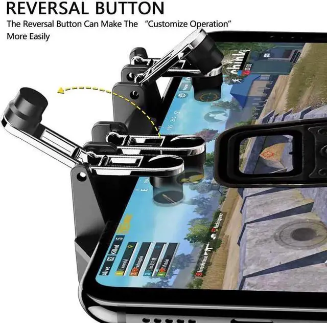 Alt view image 4 of 5 - Controller AK77 Six Finger Gamepad For iPhone Android Mobile Controller L1 R1 Shooter Triggers Fire Joystick Game pad